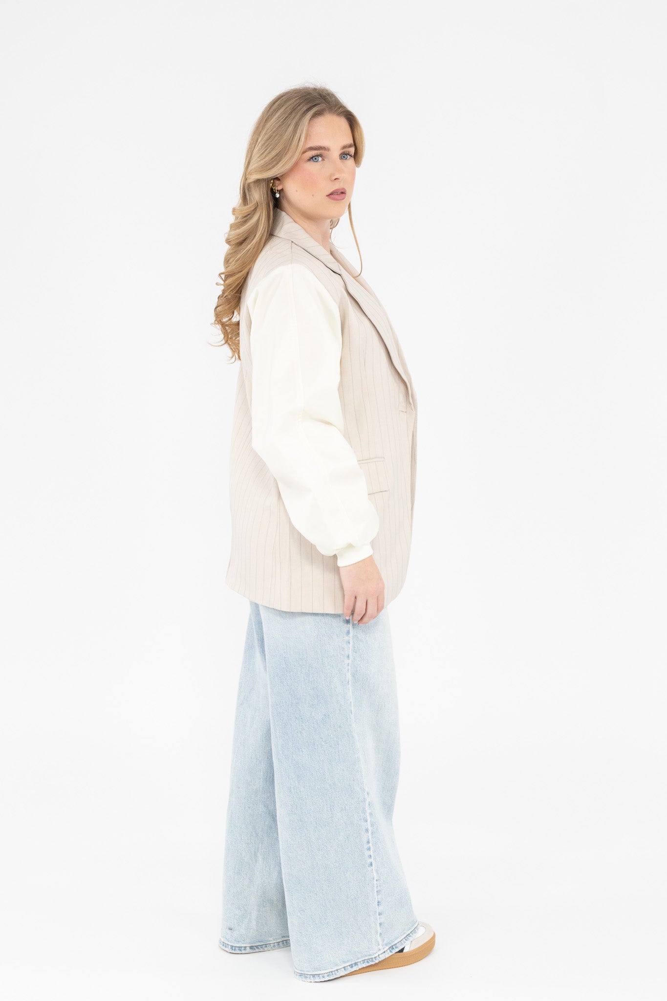 Stripe Bomber Blazer