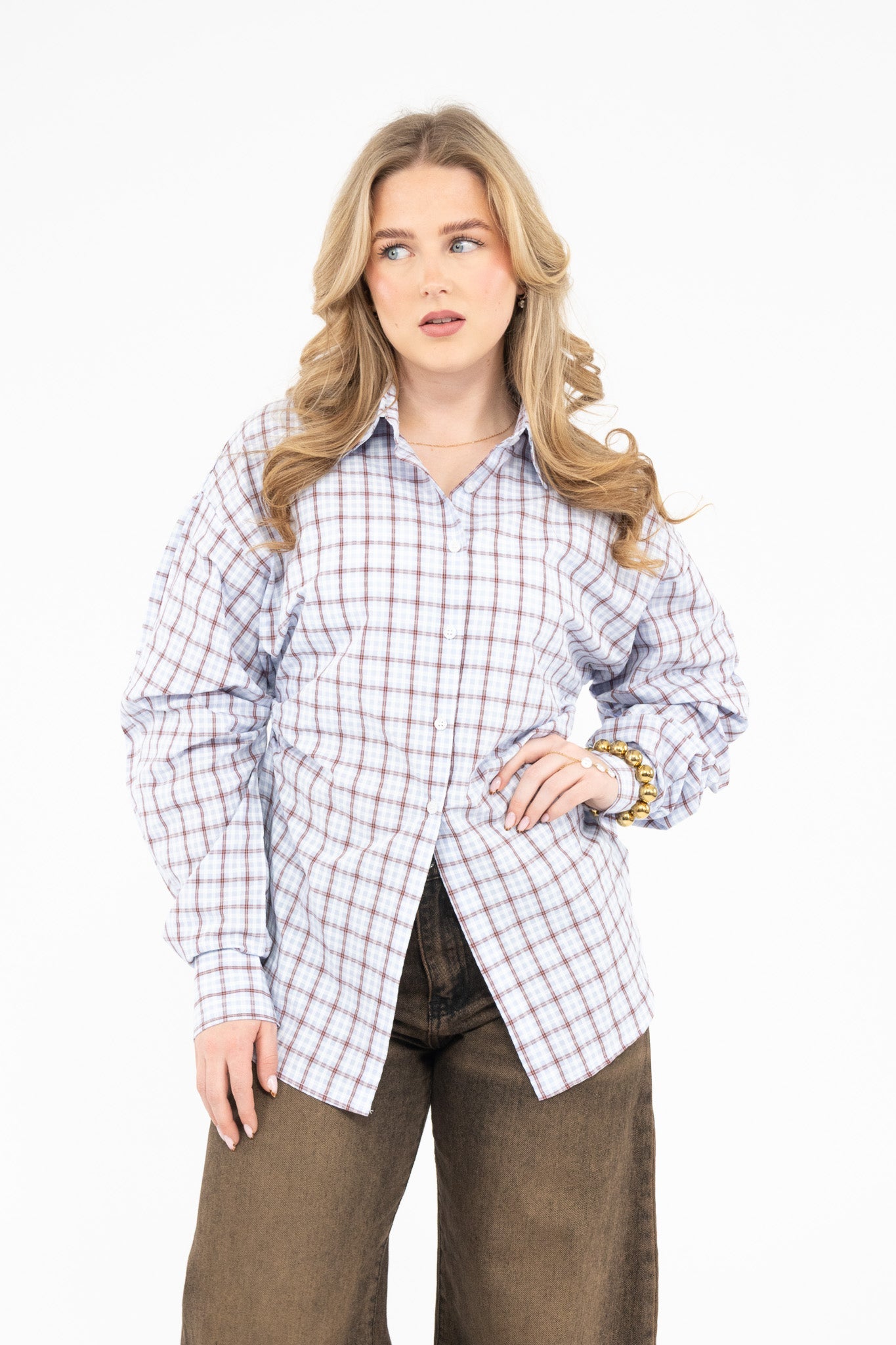 Relaxed Checked Blouse