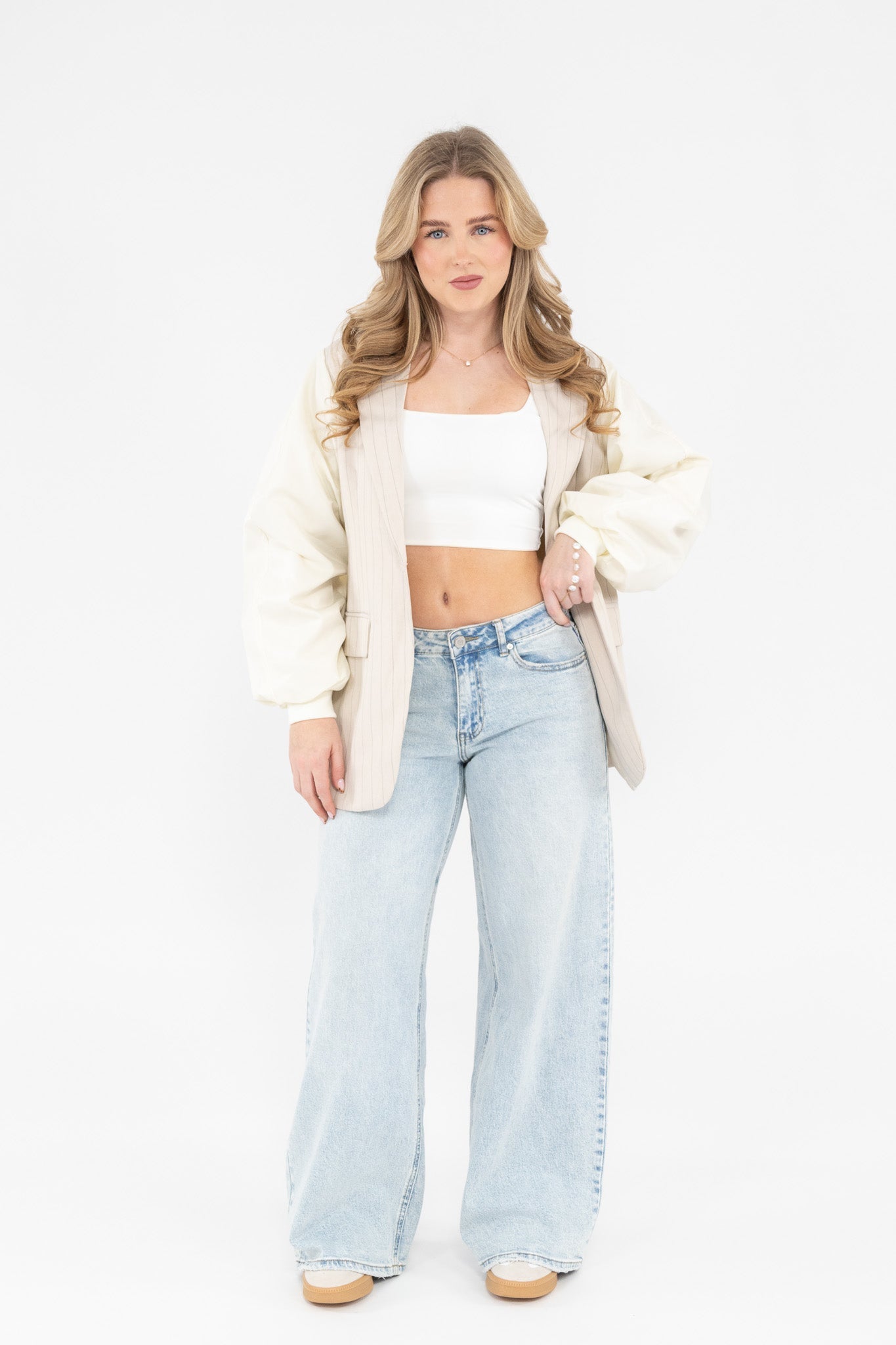 Stripe Bomber Blazer