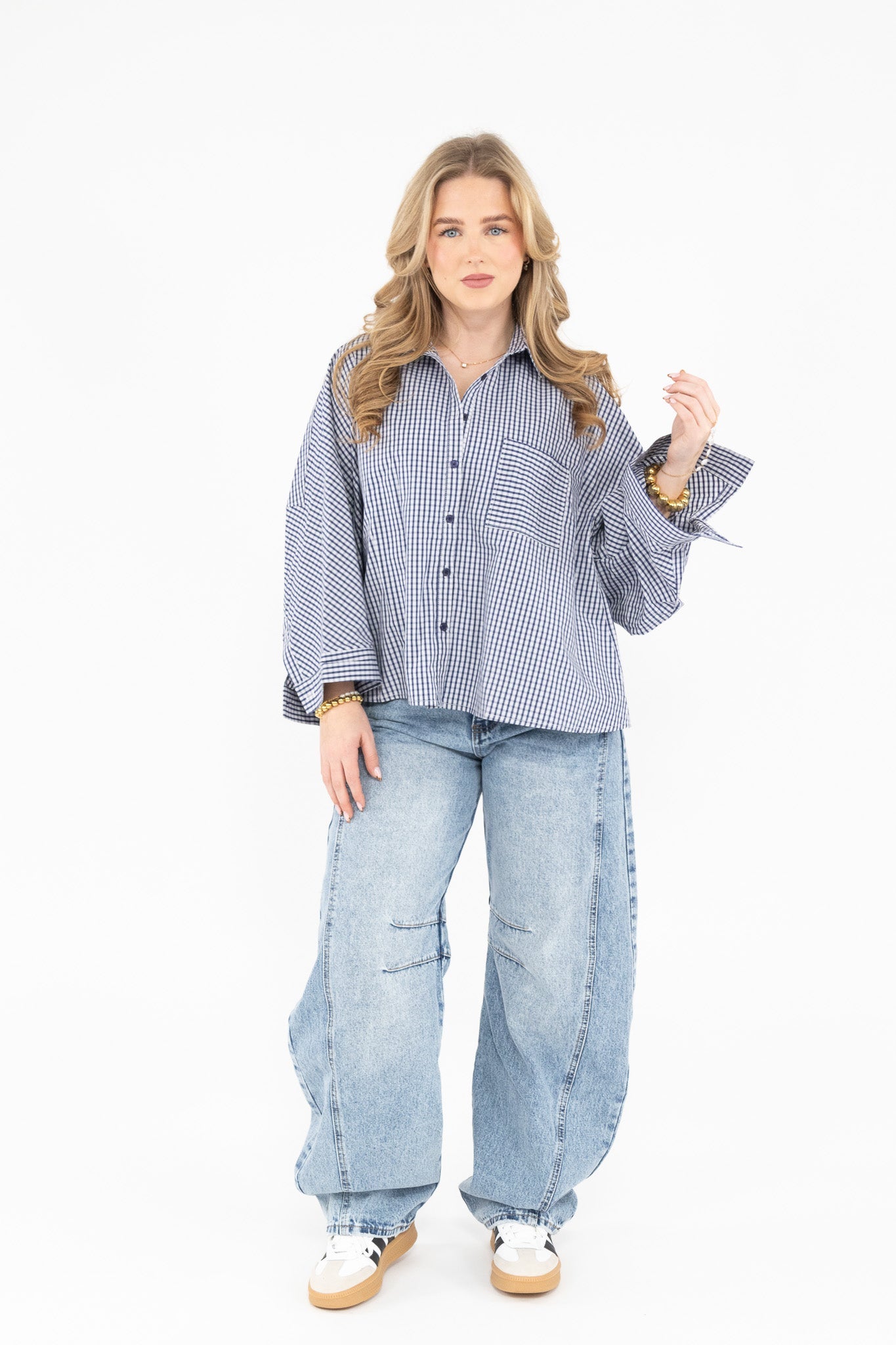 Oversized Checked Blouse