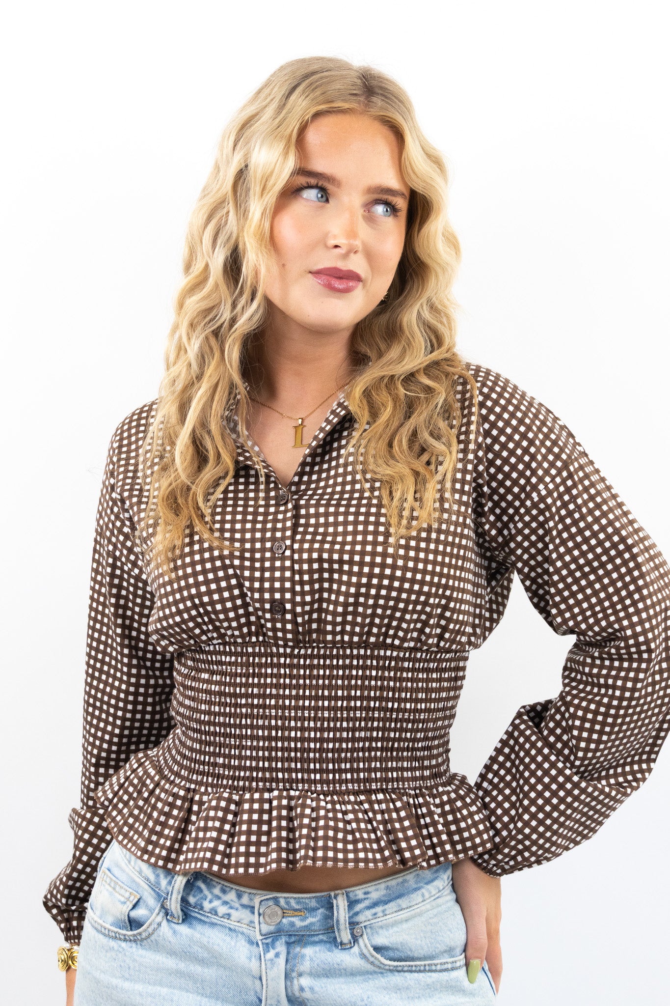 Fitted Gingham Top