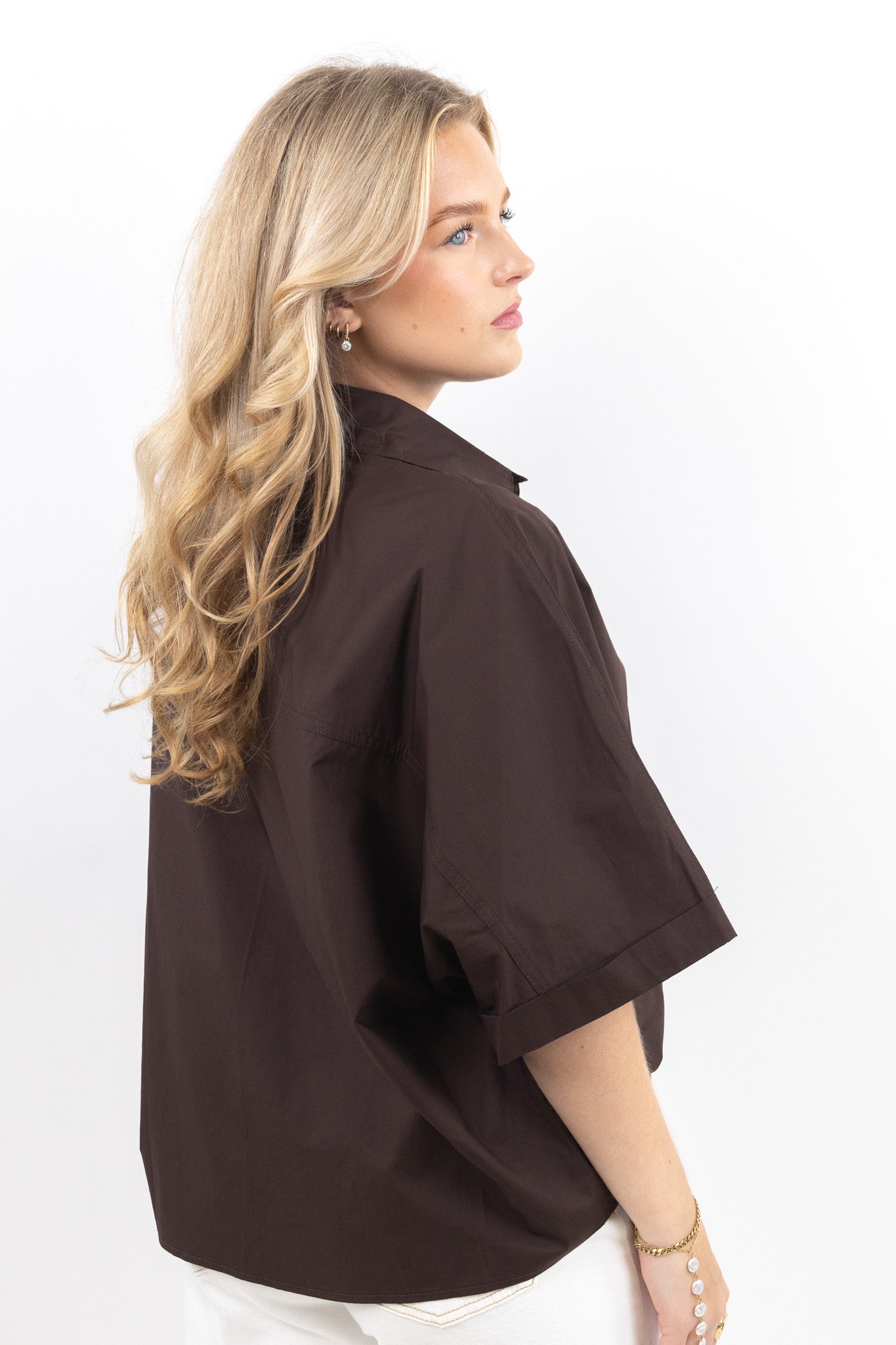 Oversized Short Sleeve Blouse