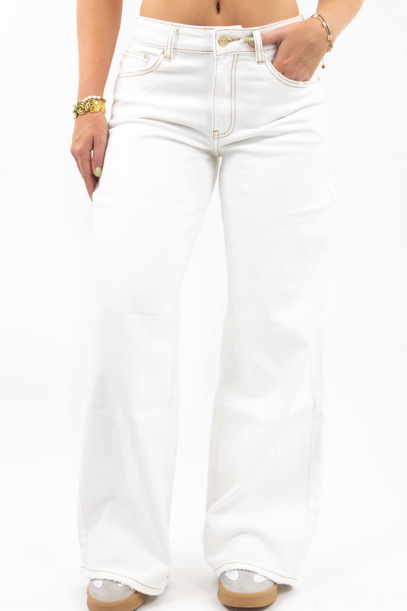Baggy Fit Wide Jeans - Stretch
