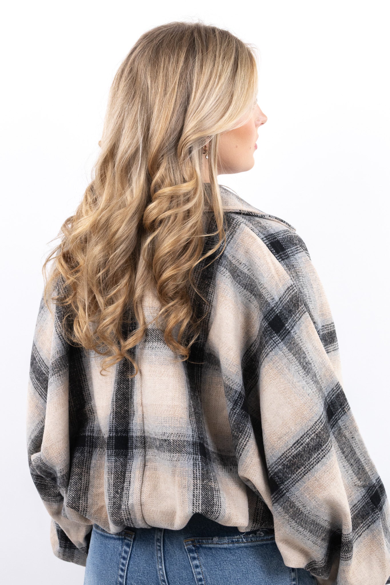 Checked Bomber Jacket