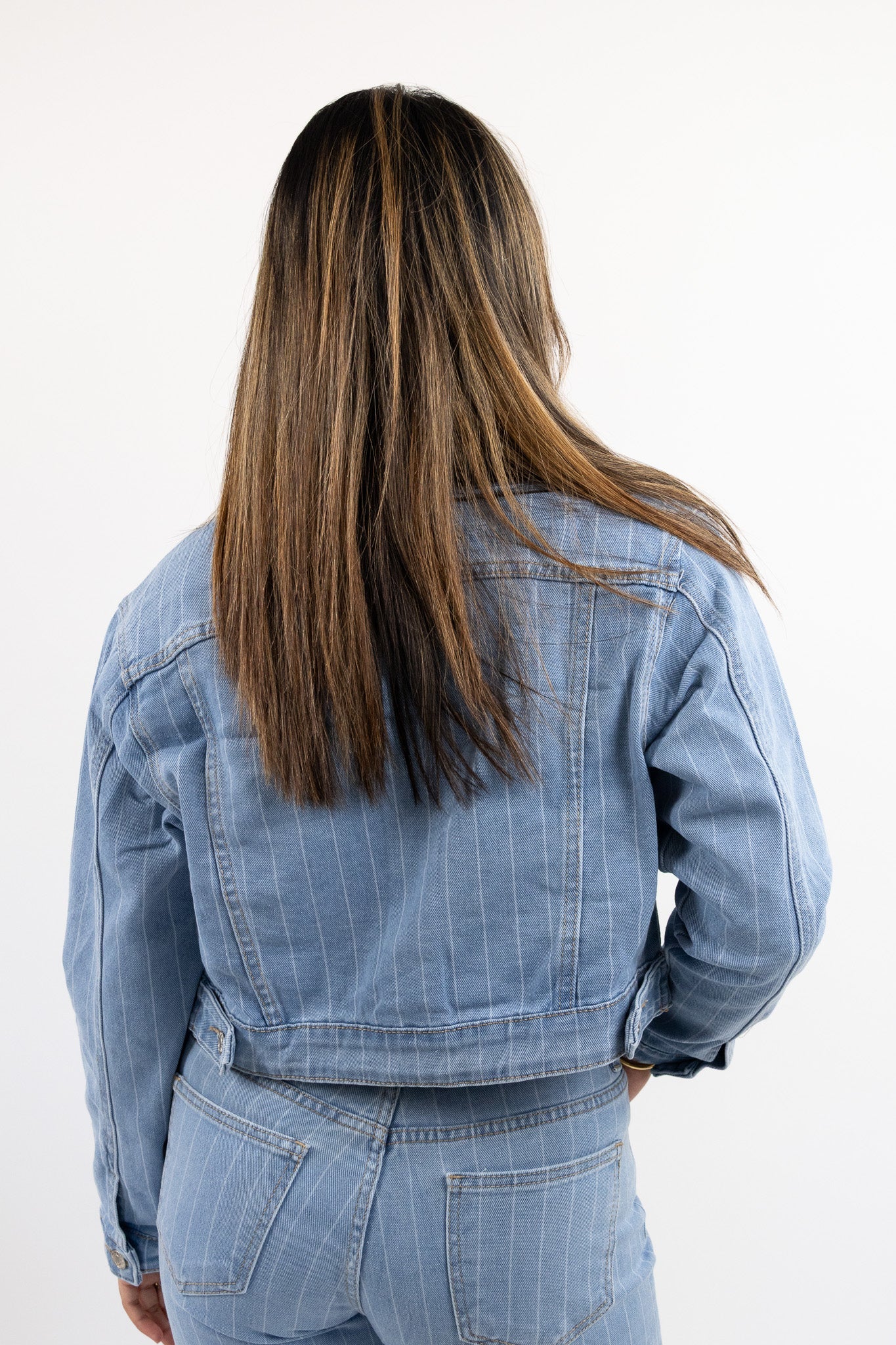 Jade striped denim jacket