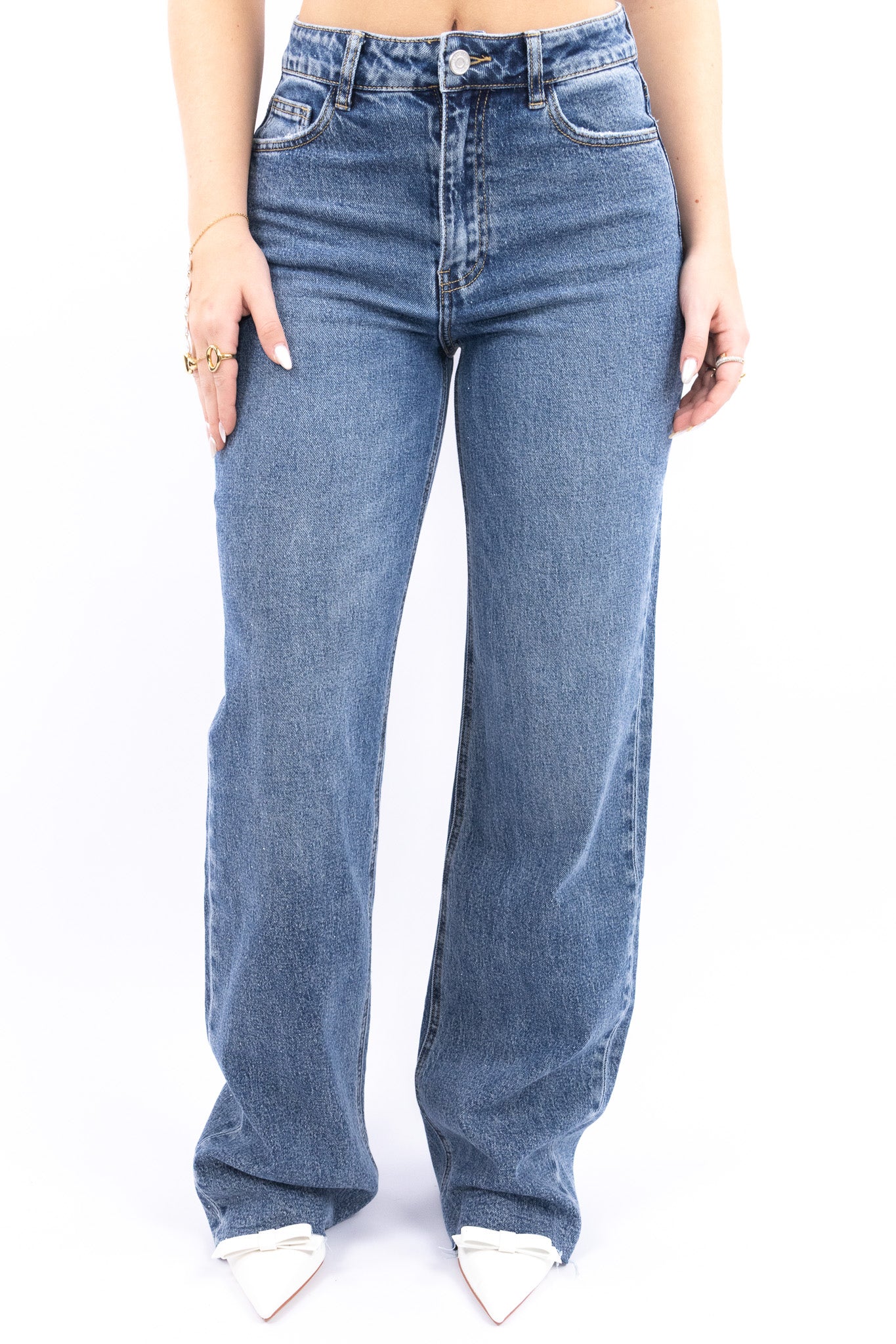 Sparkling wide leg jeans