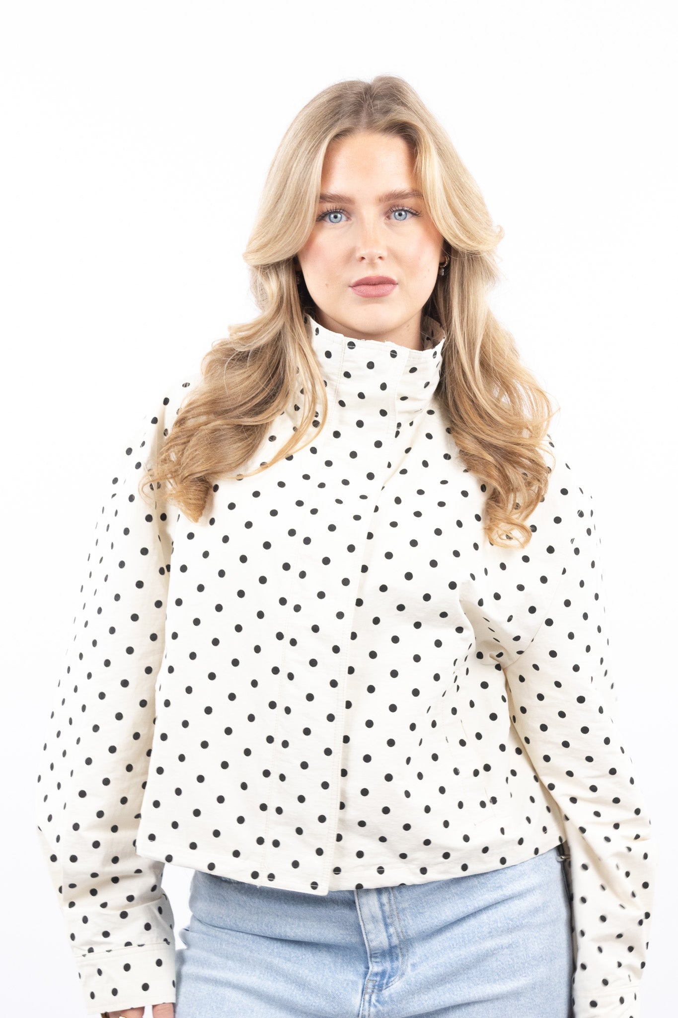 Boxy Dot Print Jacket