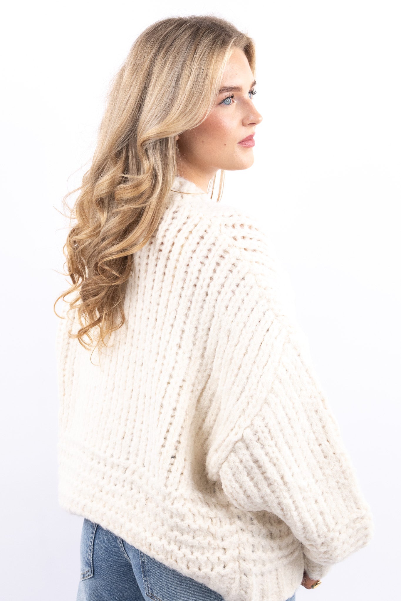 Fuzzy Open Knit Cardigan