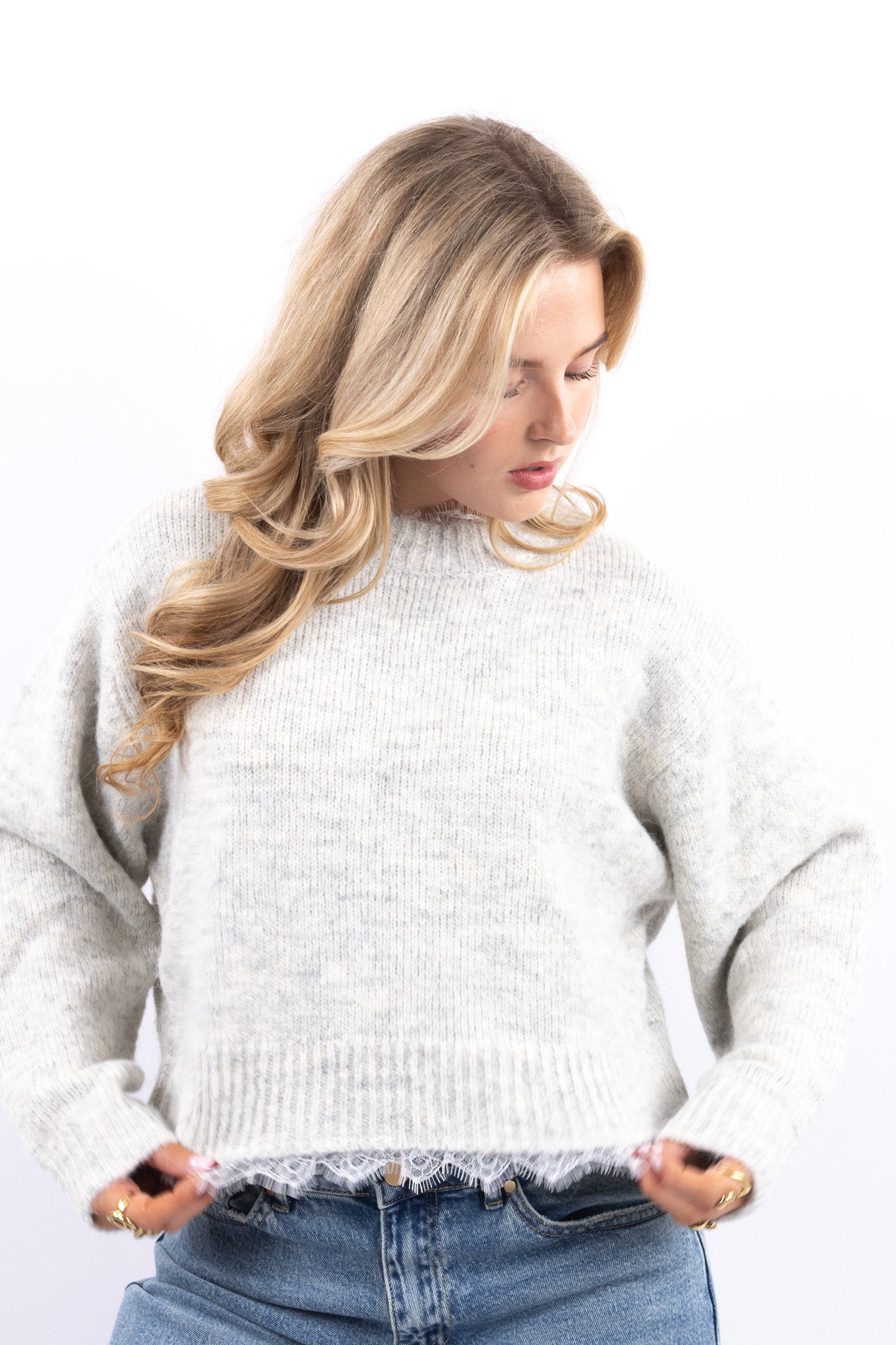 Cropped Lace Sweater