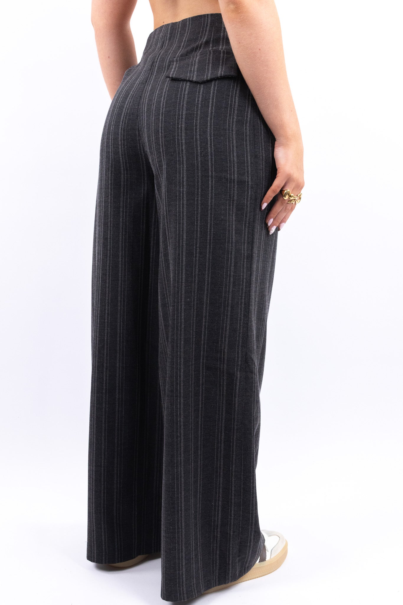 Pinstripe Wide Suit Pants