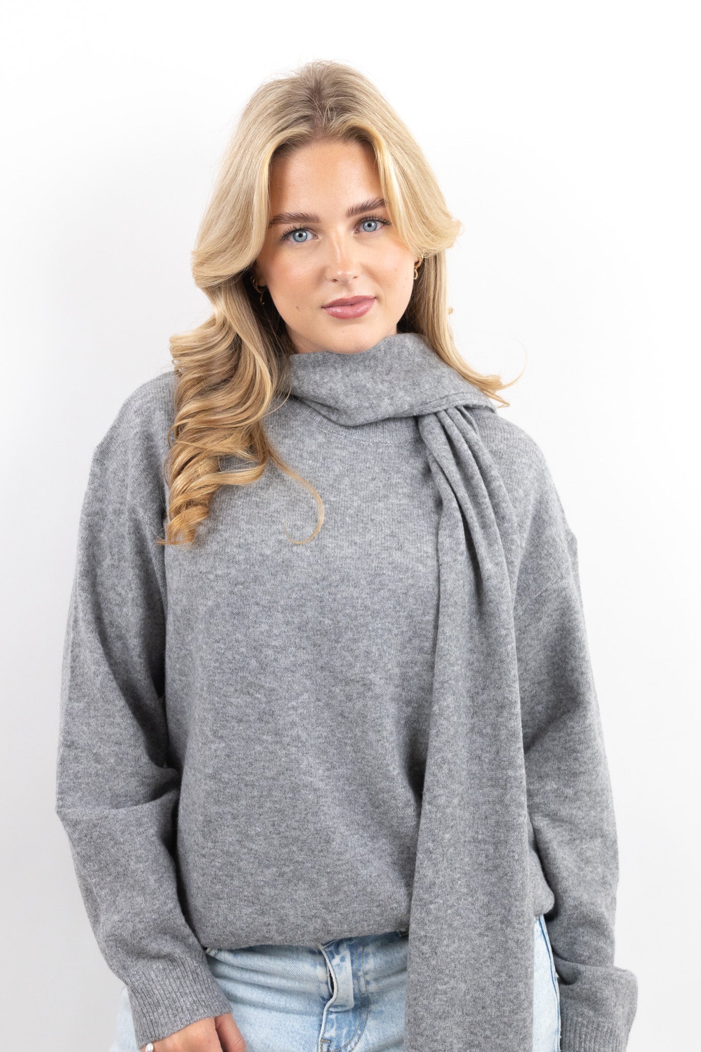 Cozy Scarf Detail Knit