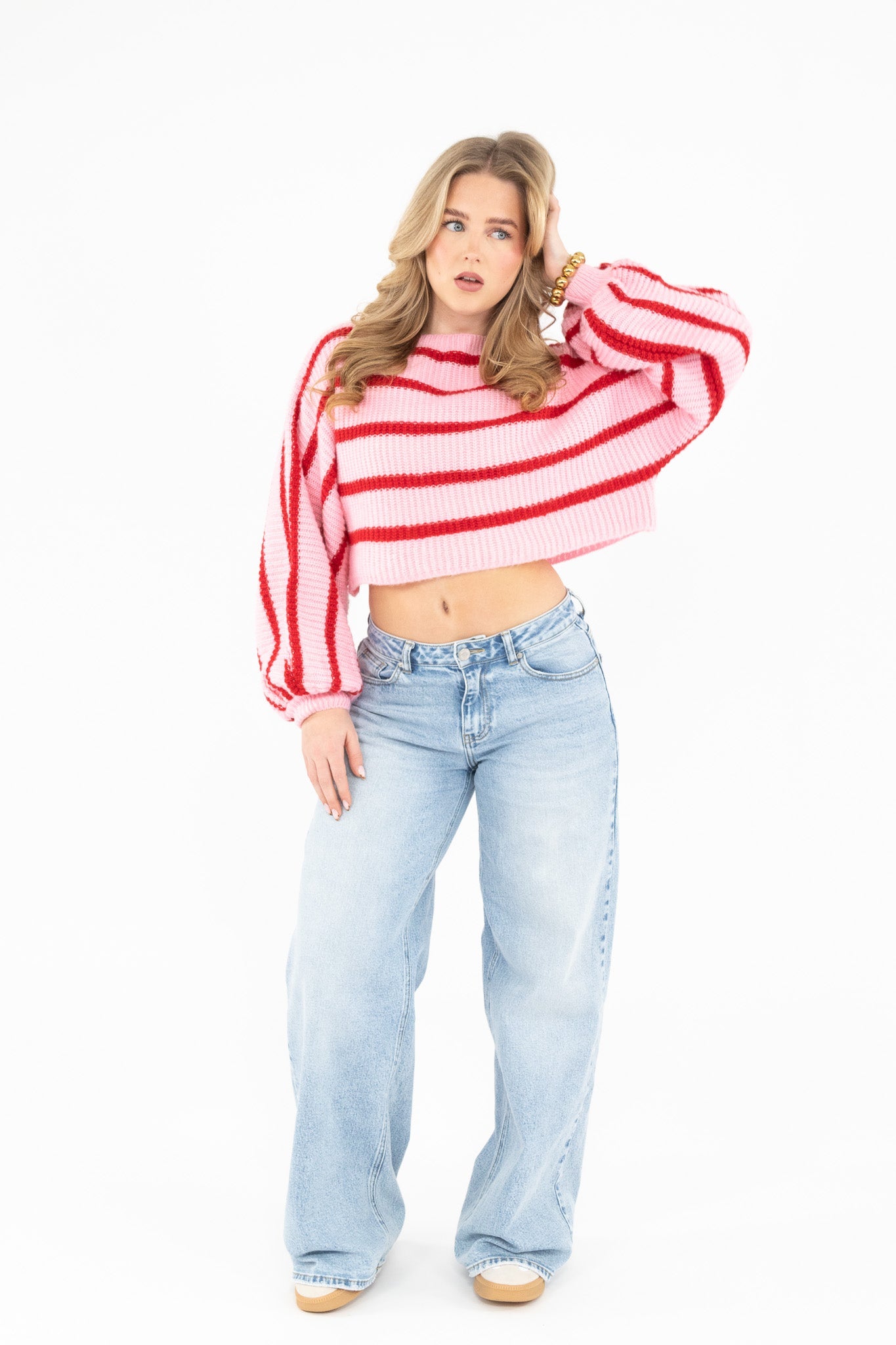 Cropped Striped Knit