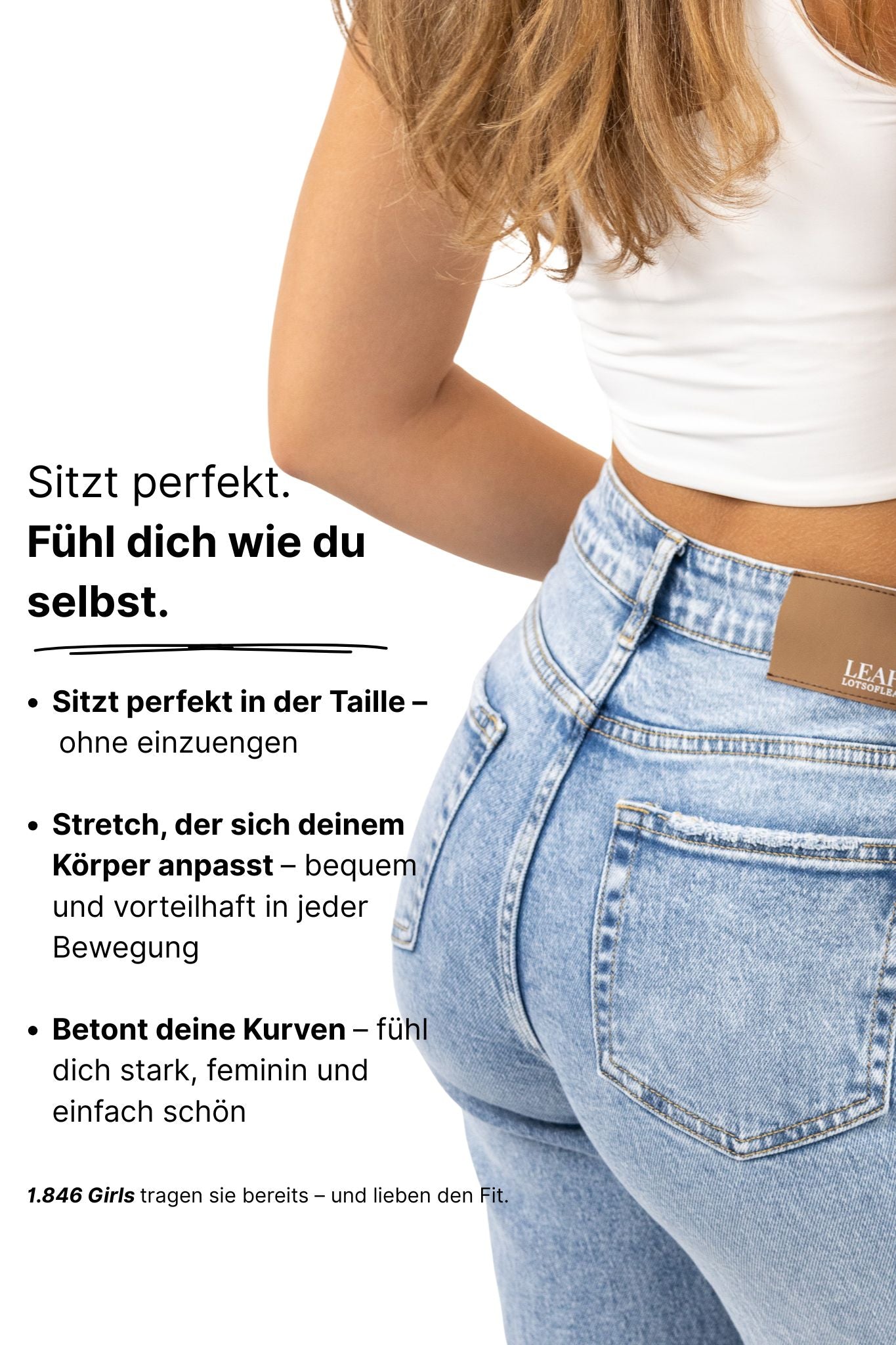 Leah mid waist jeans - stretch