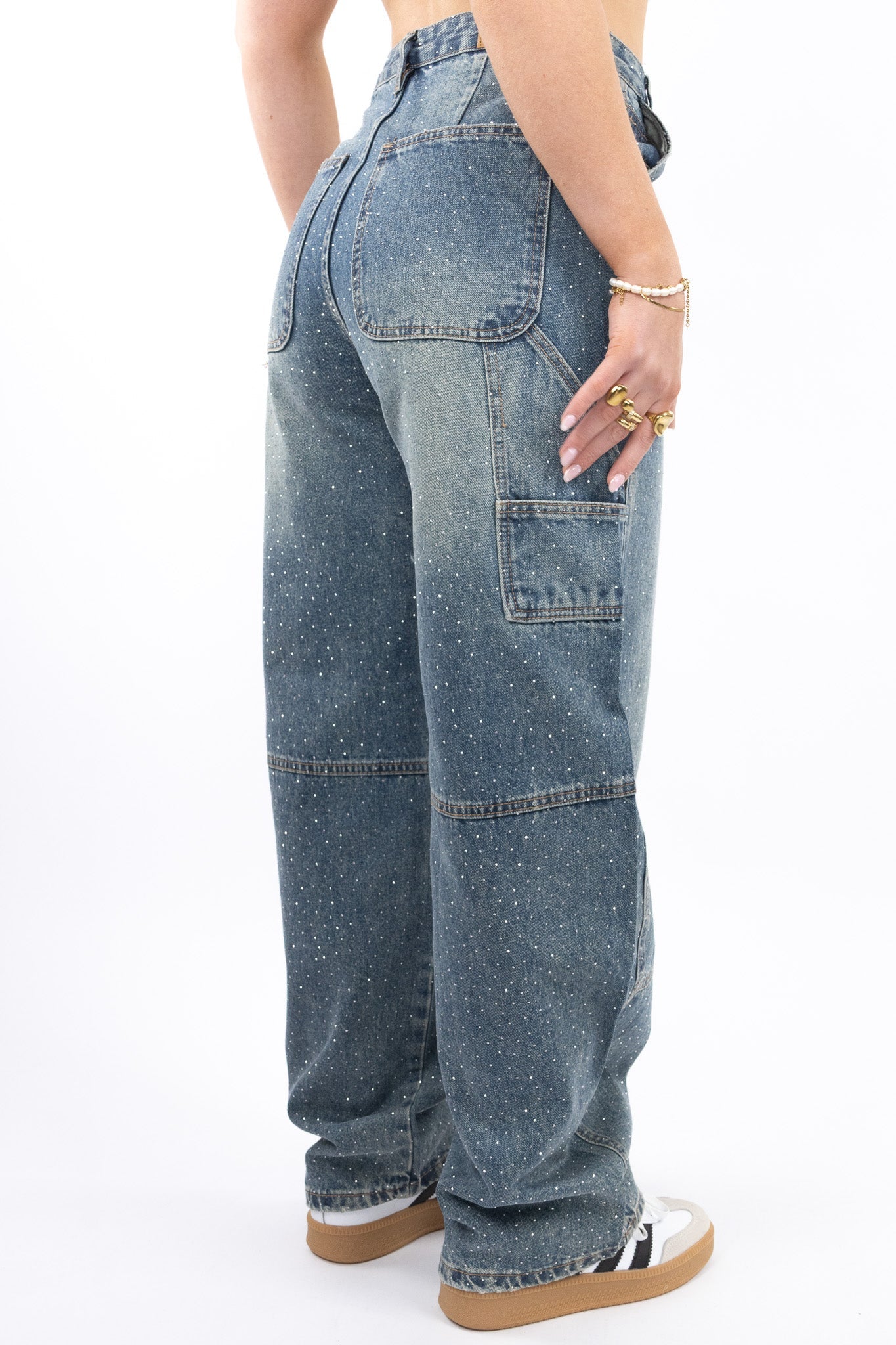 Glitter Carpenter Jeans - No Stretch
