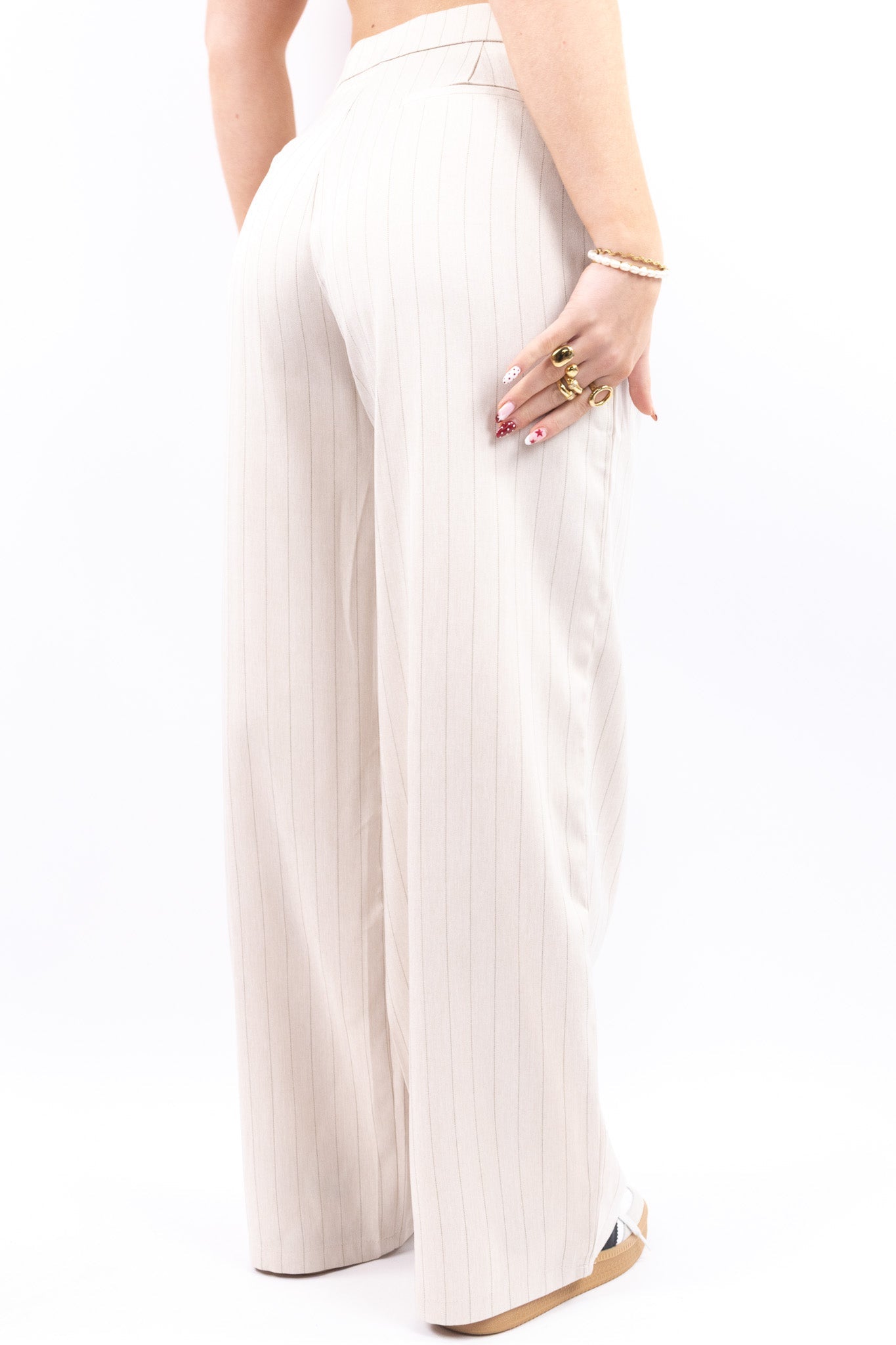 Wide Leg Pinstripe Pantalon