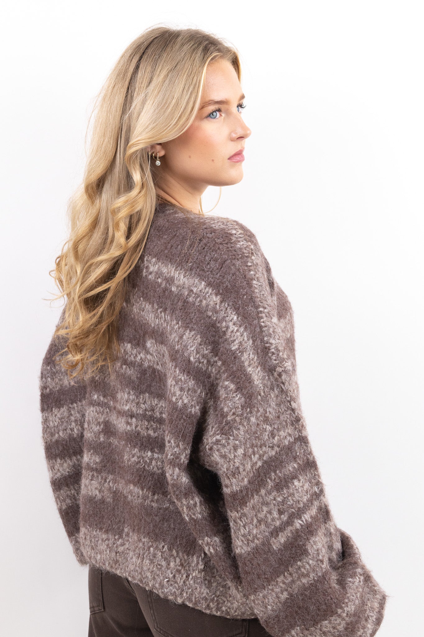 Fluffy Stripe Cardigan