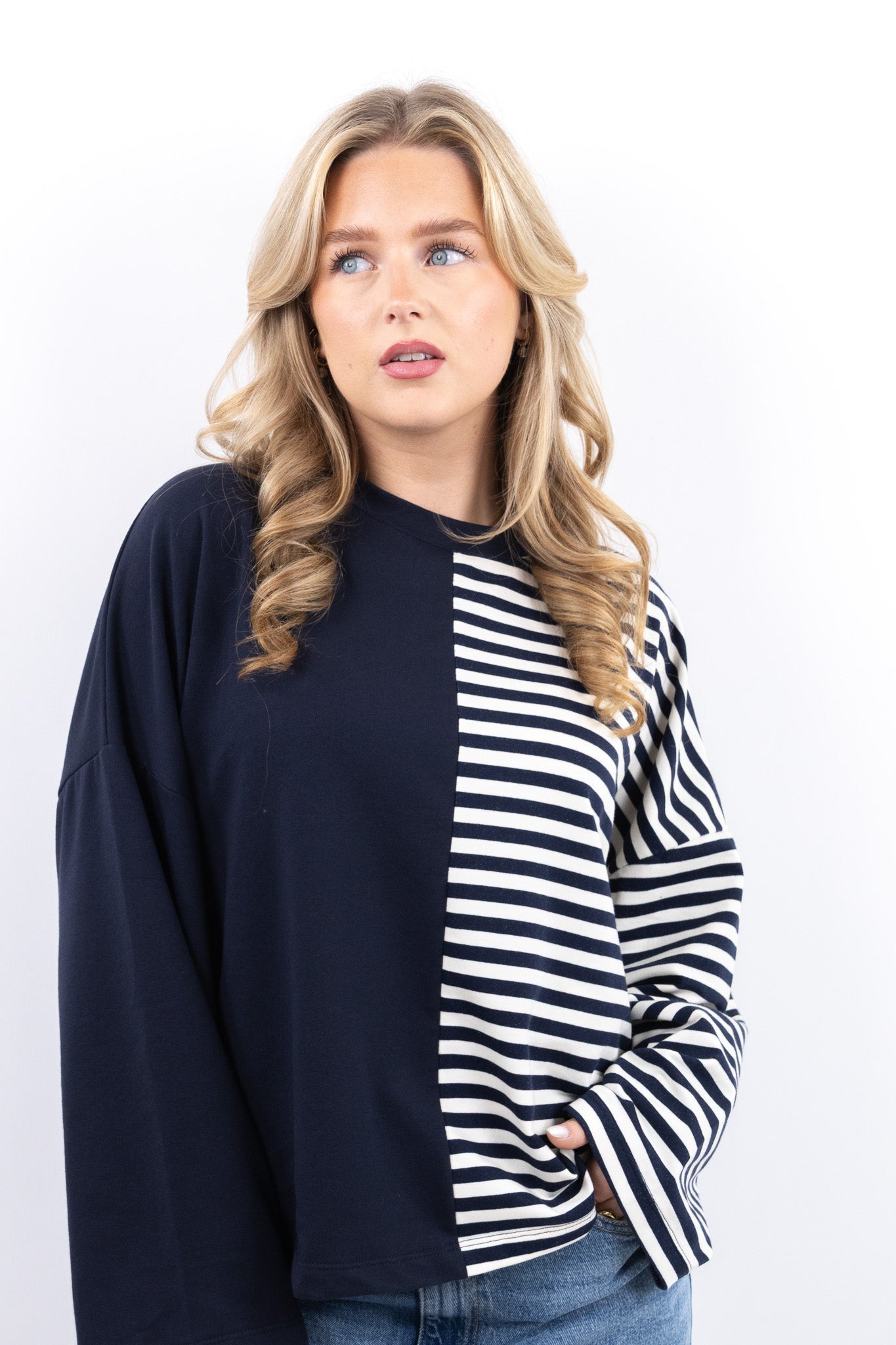 Split Stripe Sweater