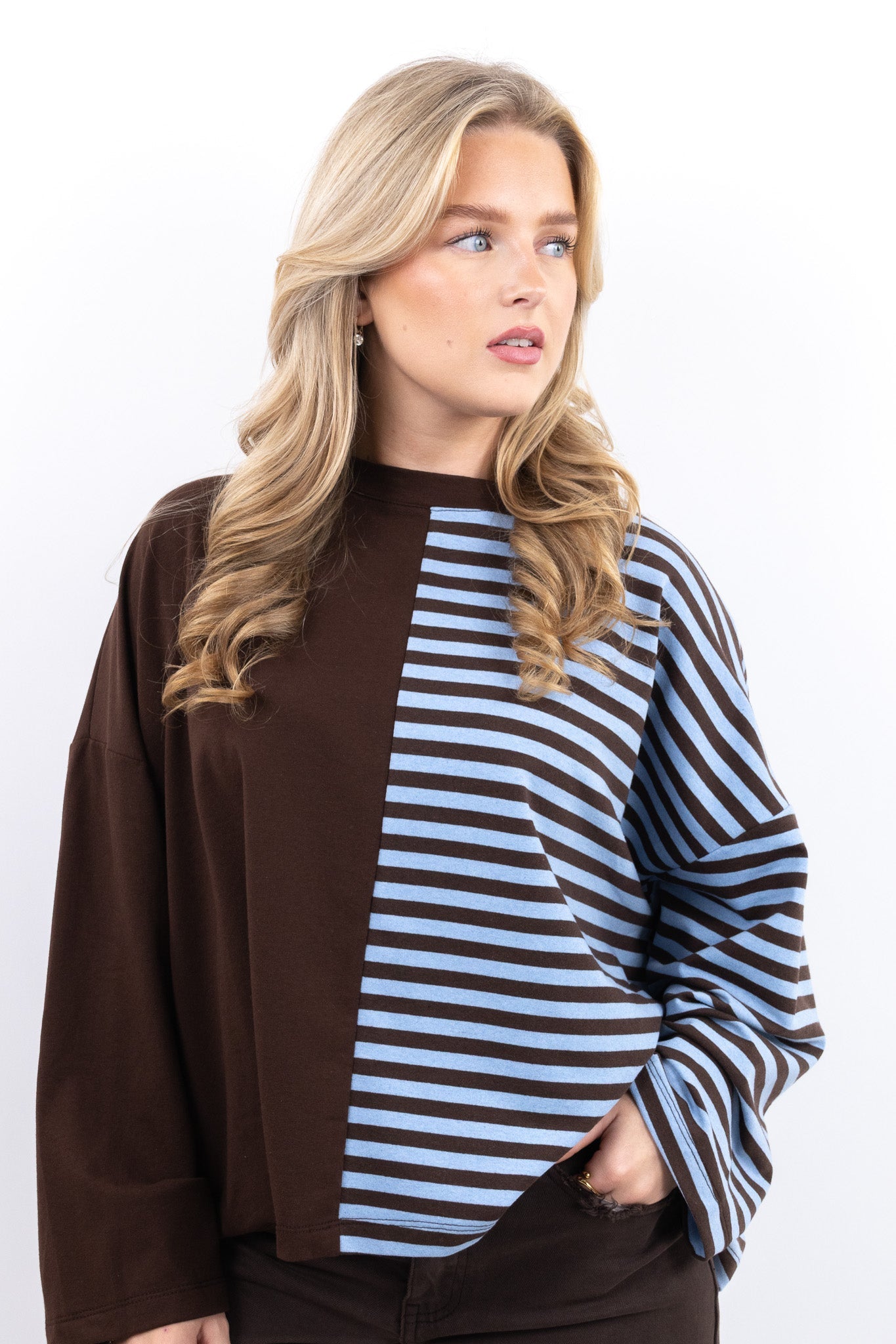 Split Stripe Sweater