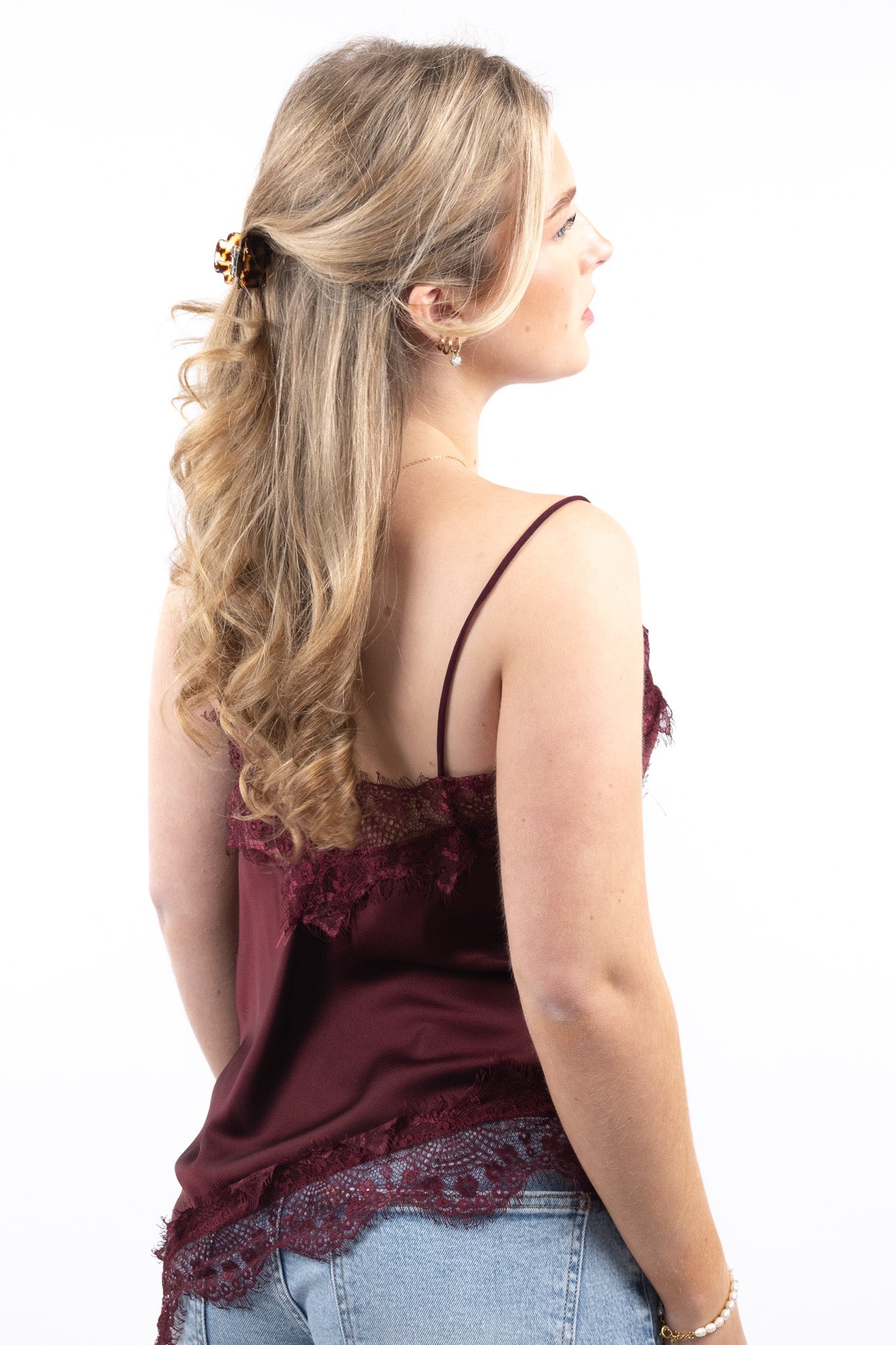 Sweetheart Satin Lace Top