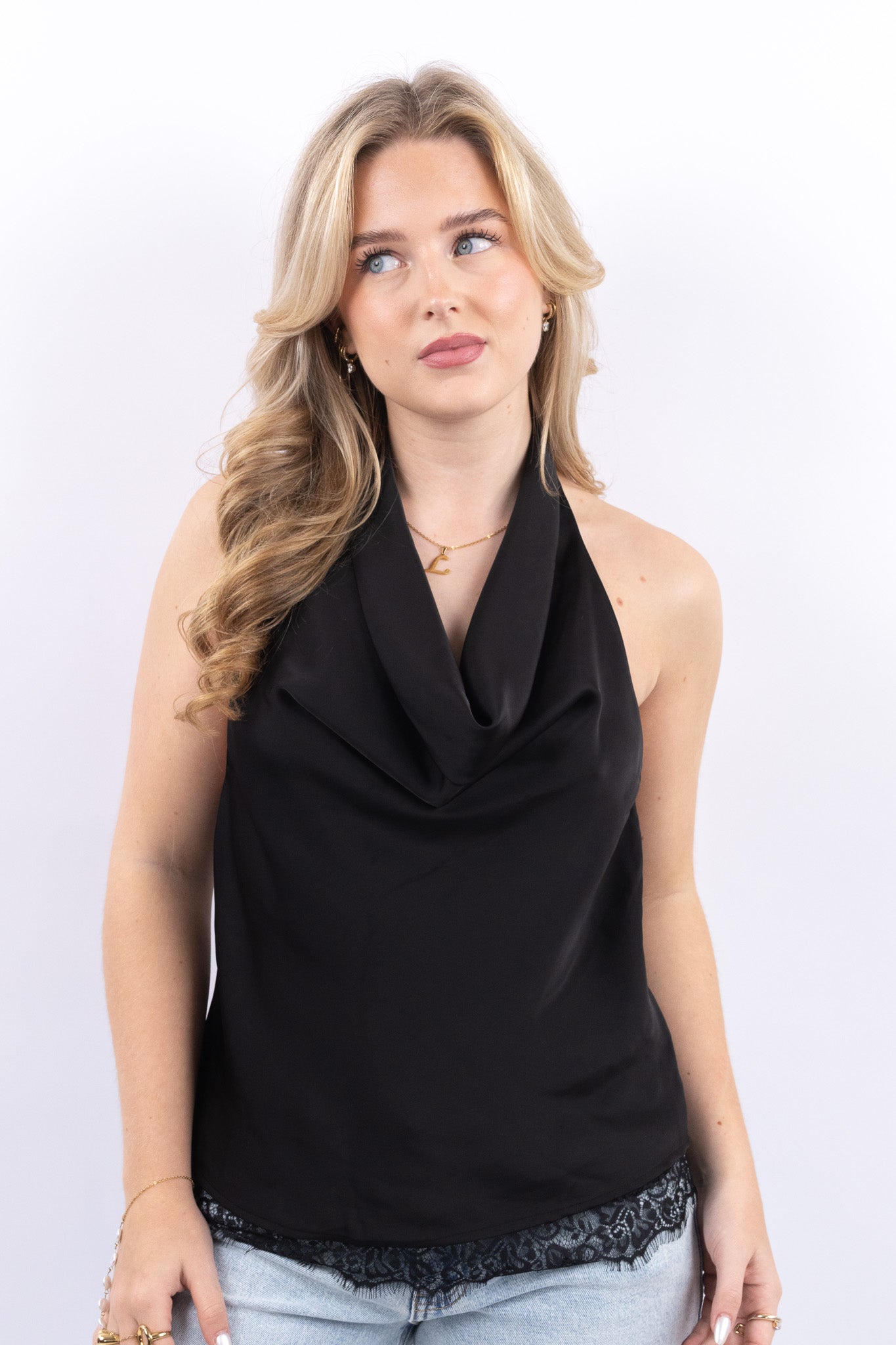 Satin Cowl Top