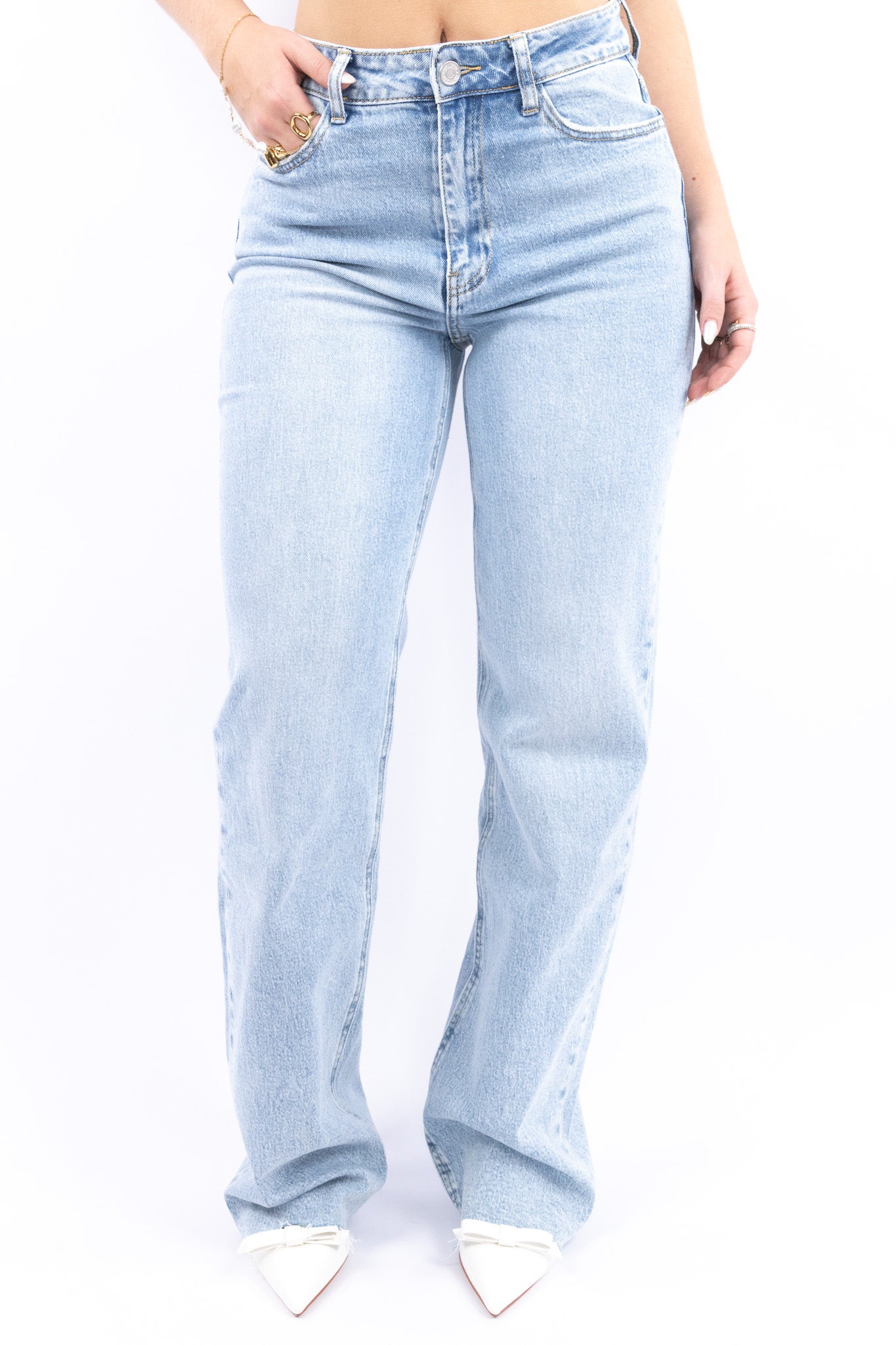 Sparkling wide leg jeans