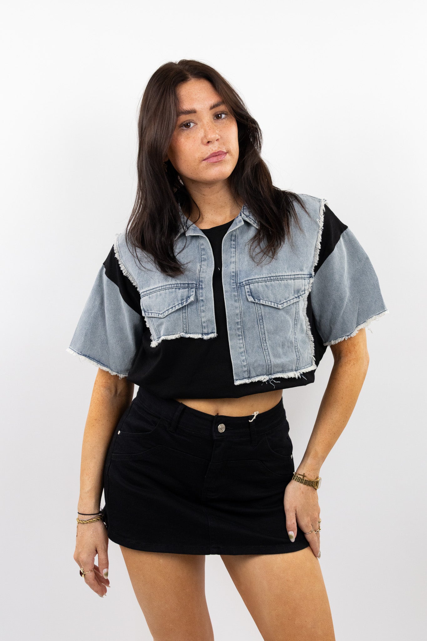 Denim Overlay Tee