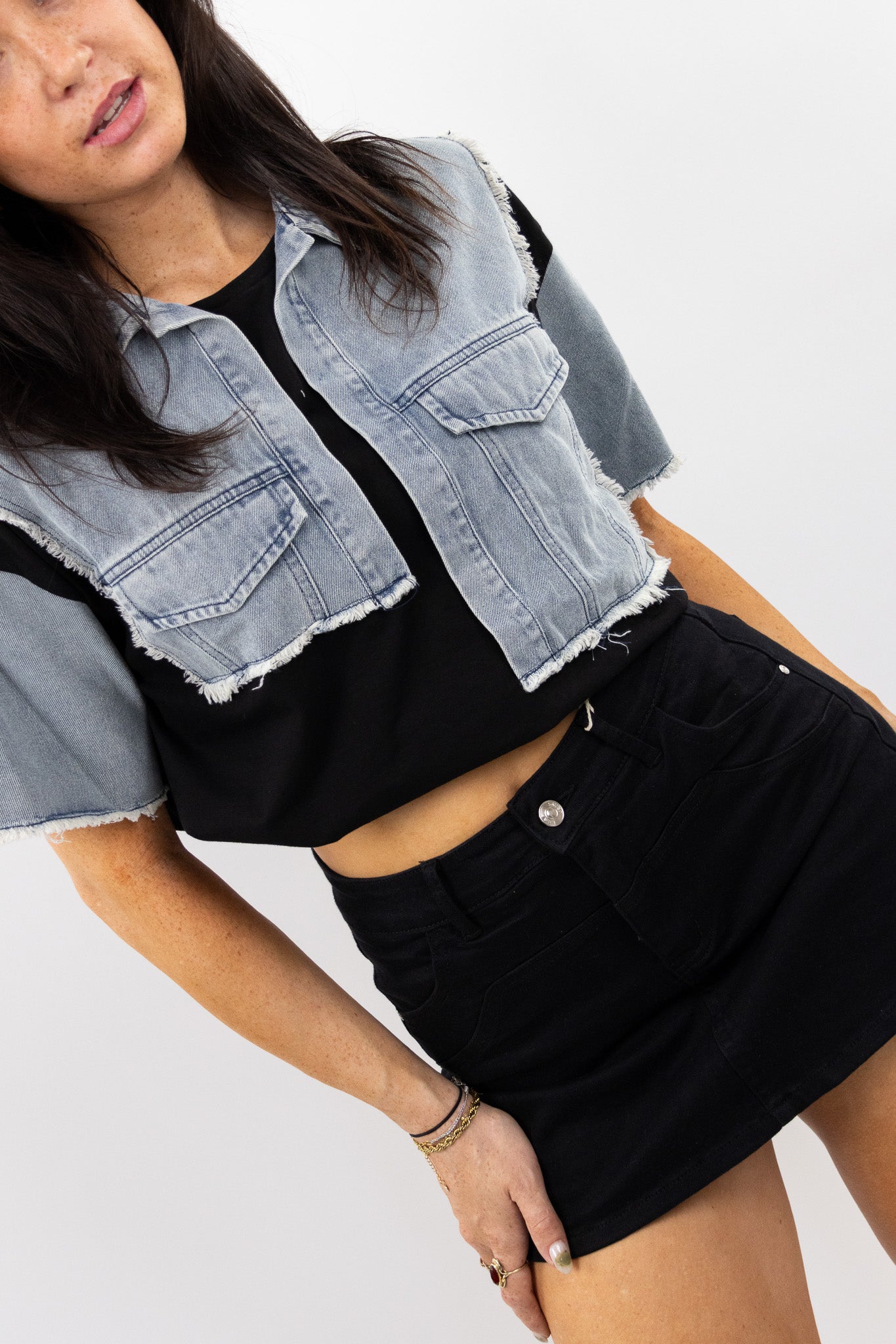 Denim Overlay Tee