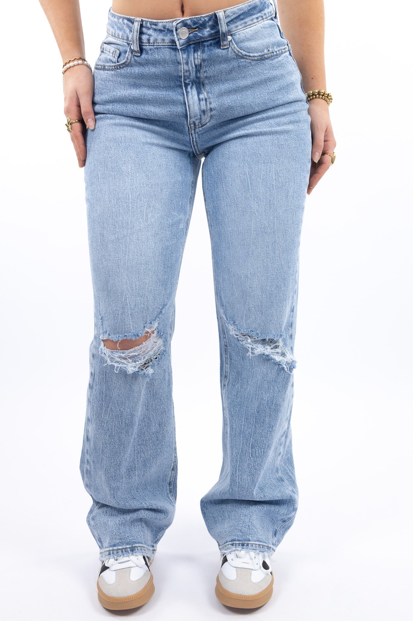 Ripped Wide Leg Jeans