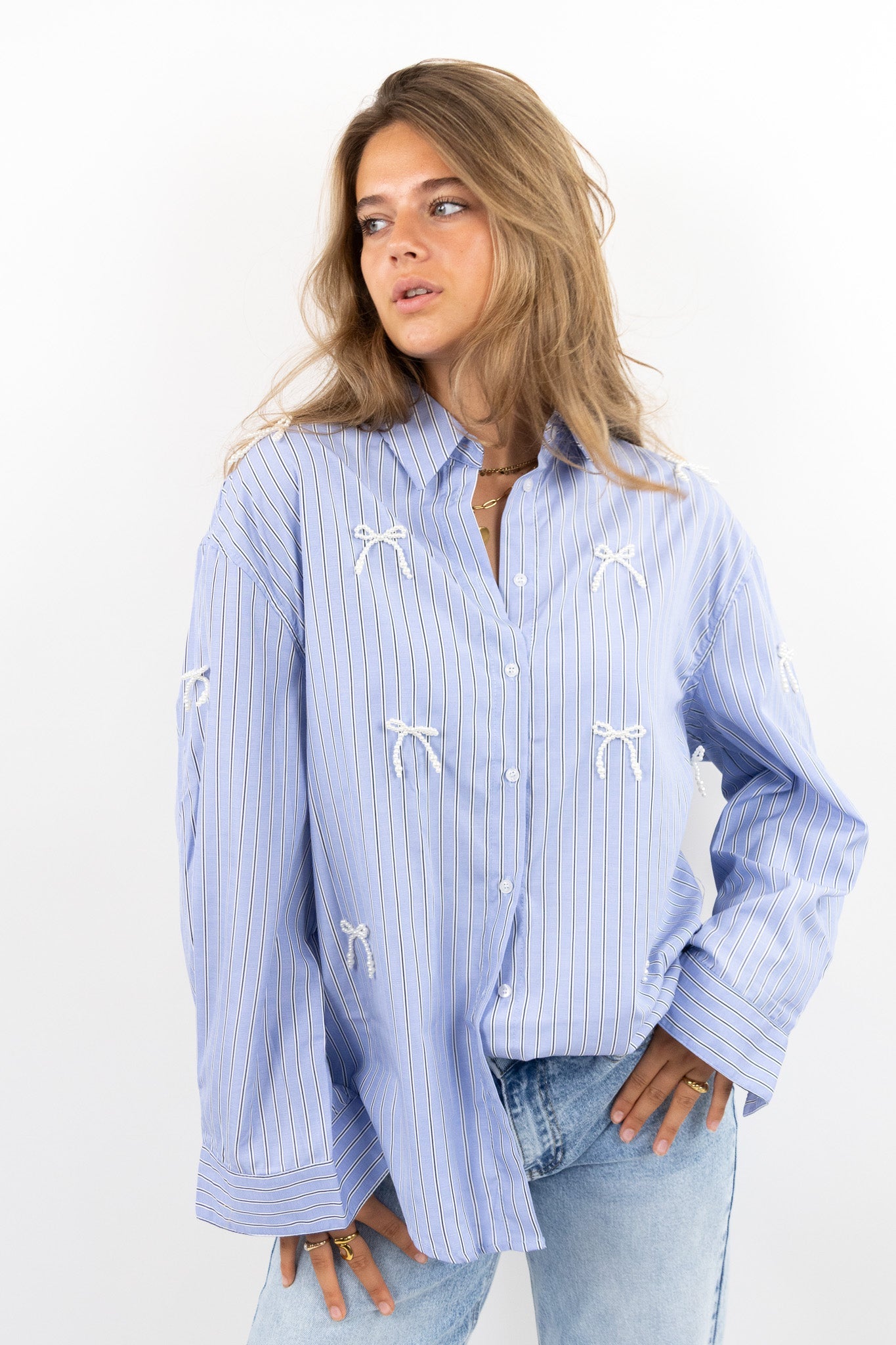 Bow Detail Stripe Blouse