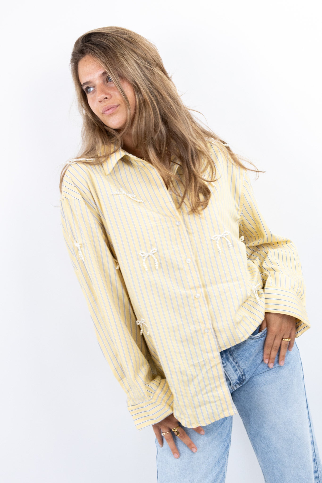 Bow Detail Stripe Blouse
