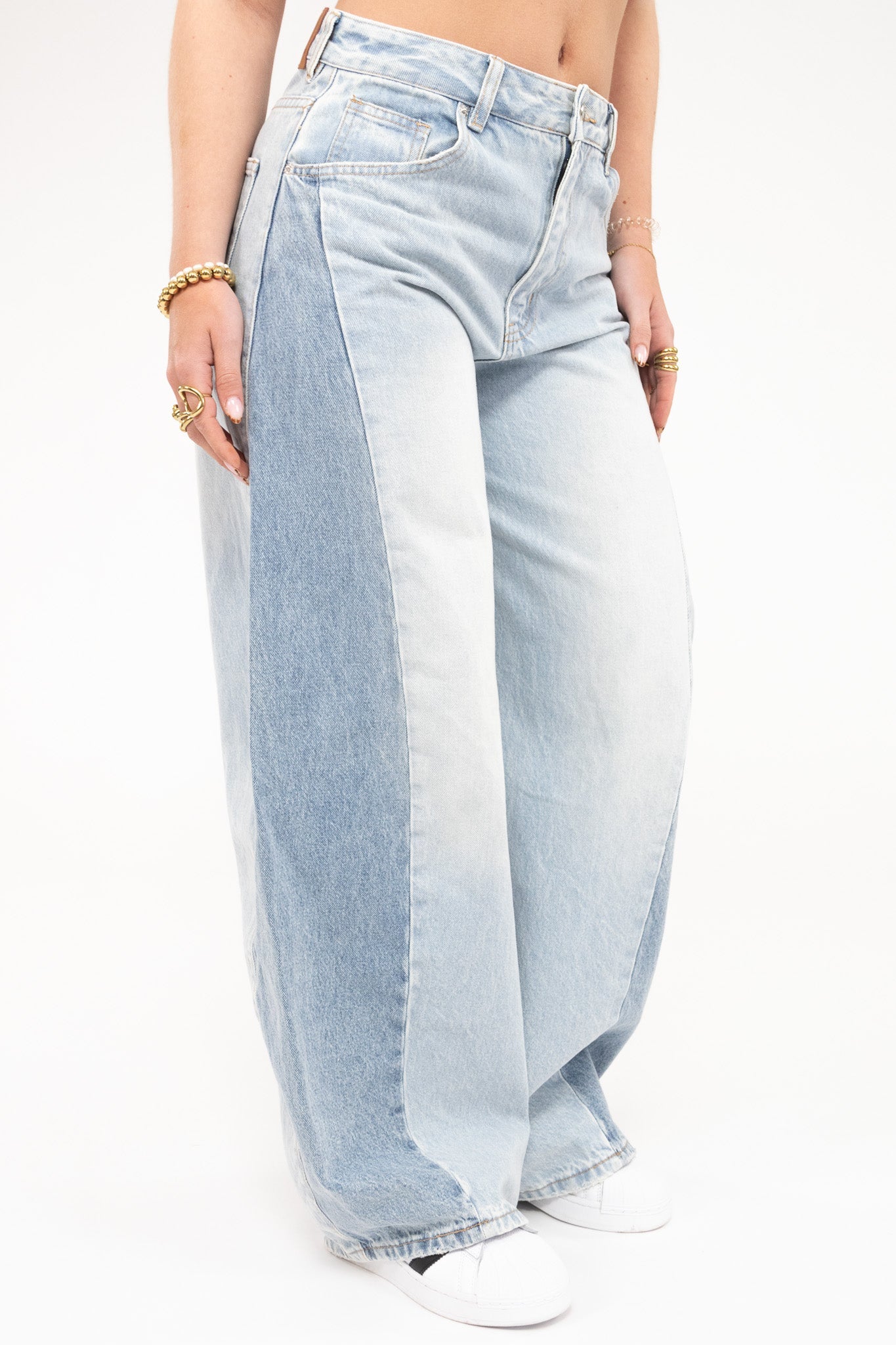 Two Tone Balloon Jeans