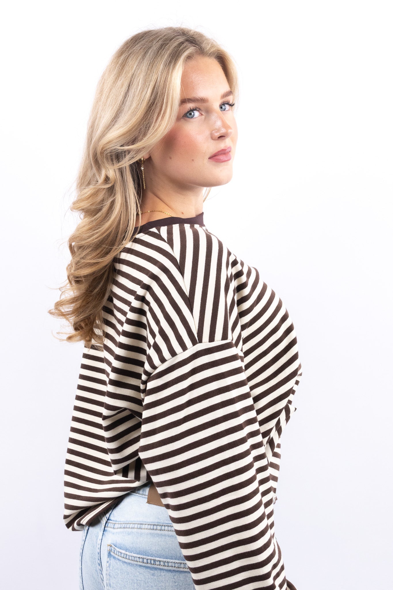 Striped long-sleeve top