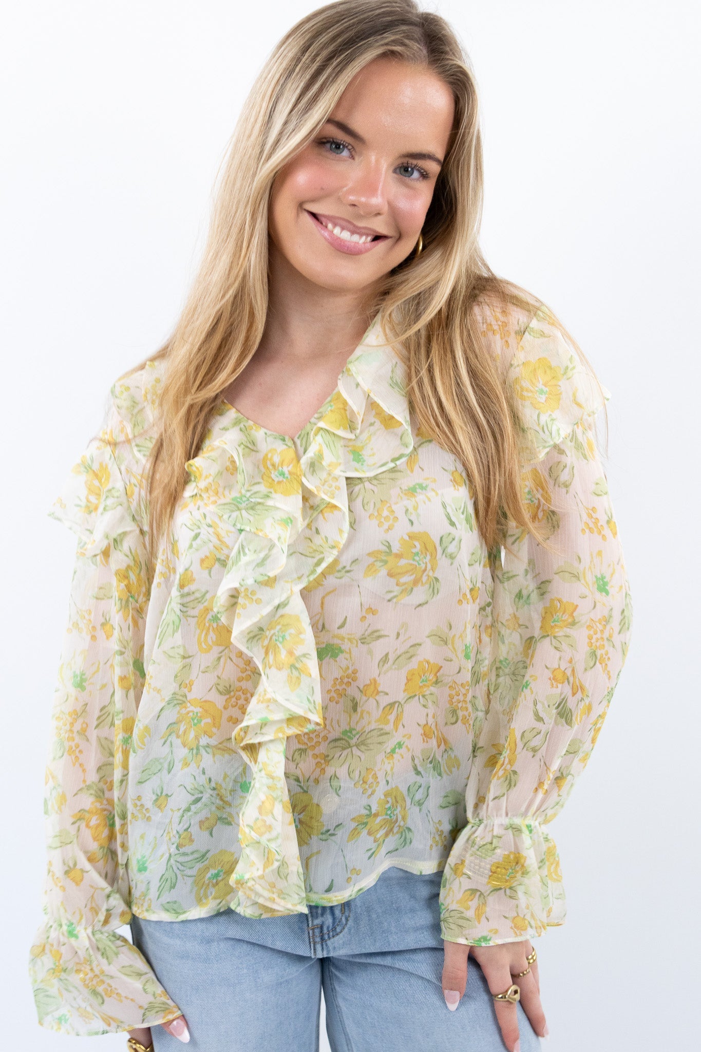 Volant Flower Bluse