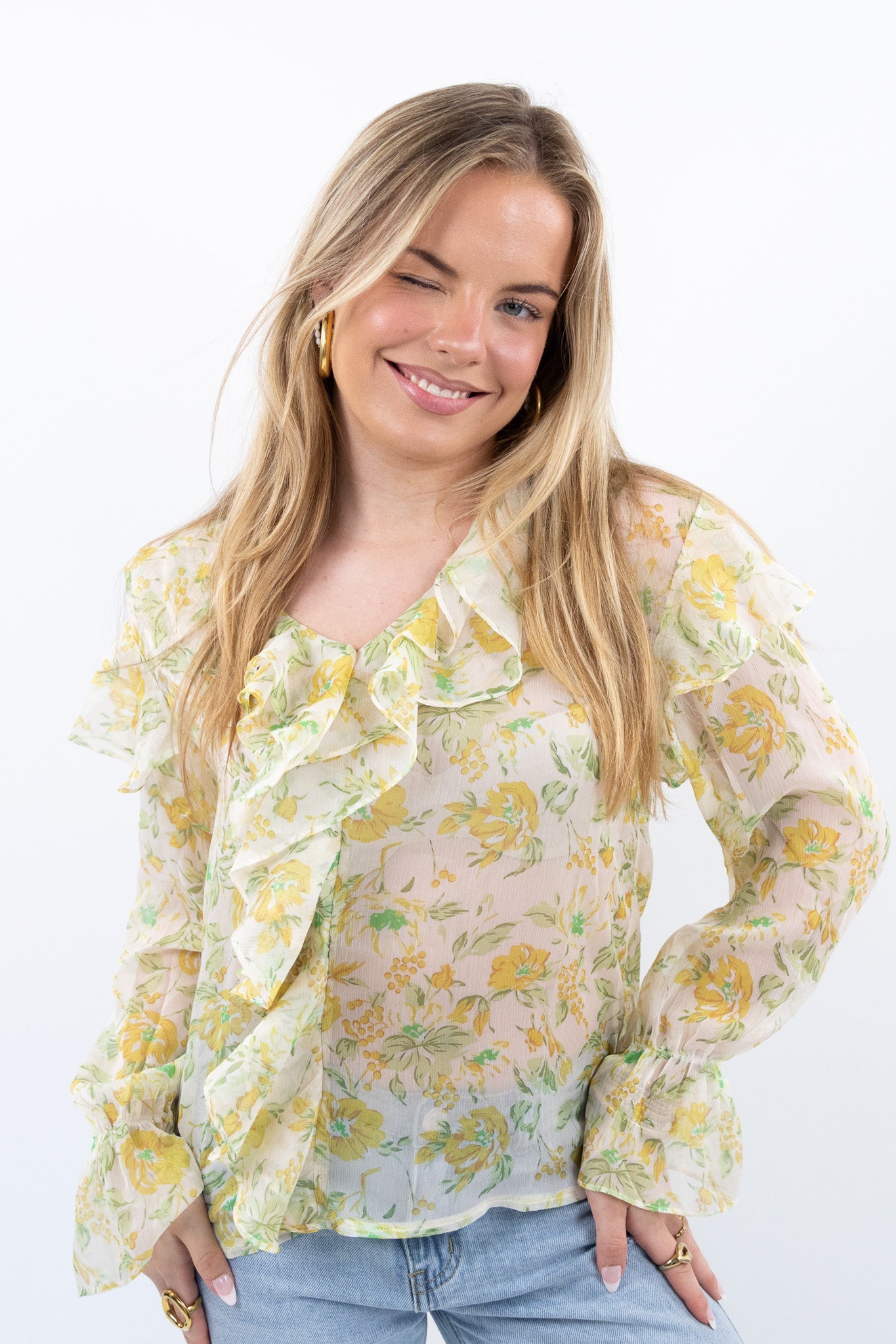 Volant Flower Bluse
