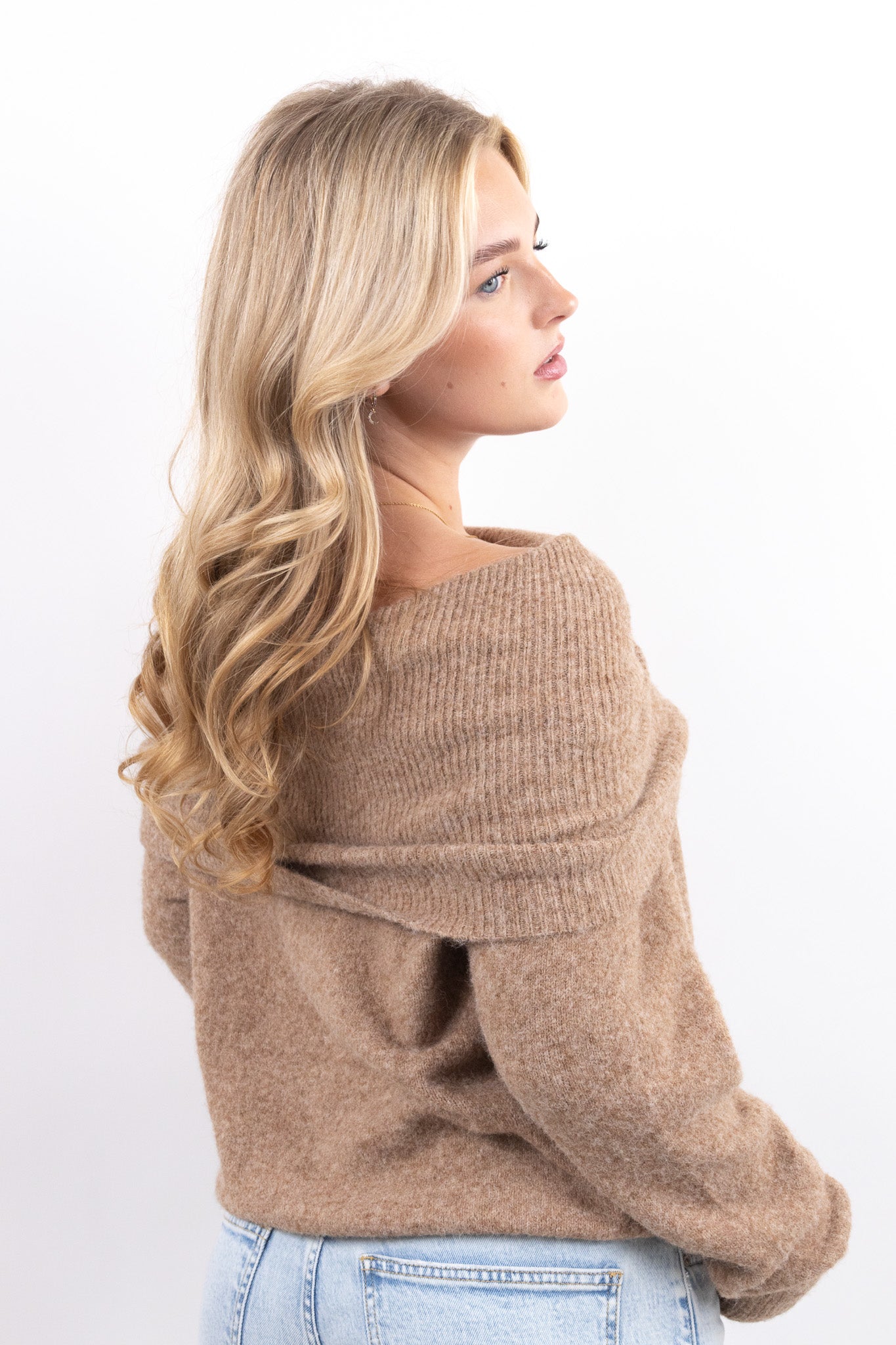 Off Shoulder Knit Sweater